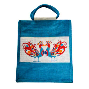 Jute Bag- Peacock Design- 14x12(inch) . Easty to carry