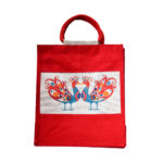 Jute Bag- Peacock Design- 14×12(inch) . Easty to carry