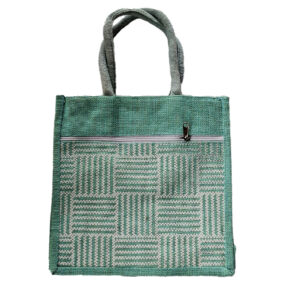 Jute Bag- Double zip - 12.5×12(inch) . Easty to carry