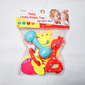 Rattle Set for Baby Non-Toxic Set Multi Color (1 Set - 4Pcs)