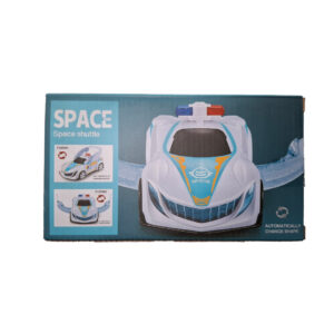 Space Shuttle Toy for Kids | Battery Operated Musical Space Shuttle Car with Lights | 360° Rotational Deformation & Bump-and-Go Movement | Toddler & Preschooler Interactive Car Toy