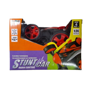 Rechargeable 360° Rotating & Rolling Small Stunt Car Toy with USB Cable & Remote Controller | Red Color, Power Source: Lithium Battery in Car (Included)