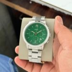 Fossil original slim Neutra chronograph - Dial-Green color -  Strap- Silver Steel  strap -  clone collection,7AAPremium collections