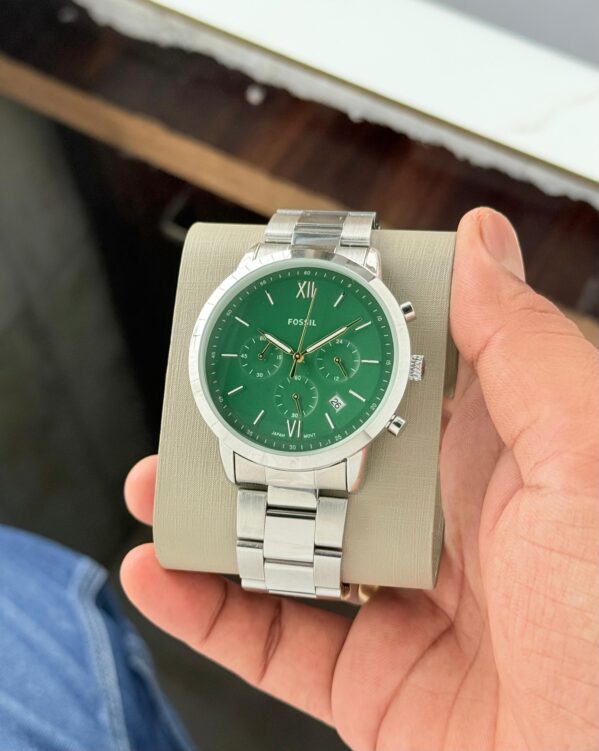 Fossil original slim Neutra chronograph - Dial-Green color -  Strap- Silver Steel  strap -  clone collection,7AAPremium collections