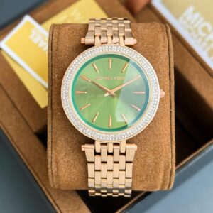 Michael kors - Stainless steel full rose gold chain with steel case-12 hr dial analog-7AA Premium copy watch .