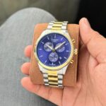 Tissot-  For Men-stainless steel metal case with clear look Blue dial and Saffire tinted black glass with Silver White needles-Clone copy