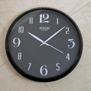 Atson Quartz- 30 inch, Classic Round Design, black Dial with white Numbers, RoundFrame