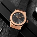 Hublot's Classic Fusion - Working 12 hour analog,RoseGold Case IGP Colour,Water Resistant- premium copy watch